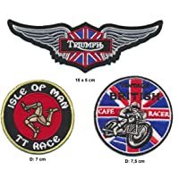 Parches de la isla de Man Triumph de Cafe Racer- 3 unidades- A5